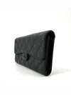 Calfskin black classic flap long wallet - CHANEL - BALAAN 4