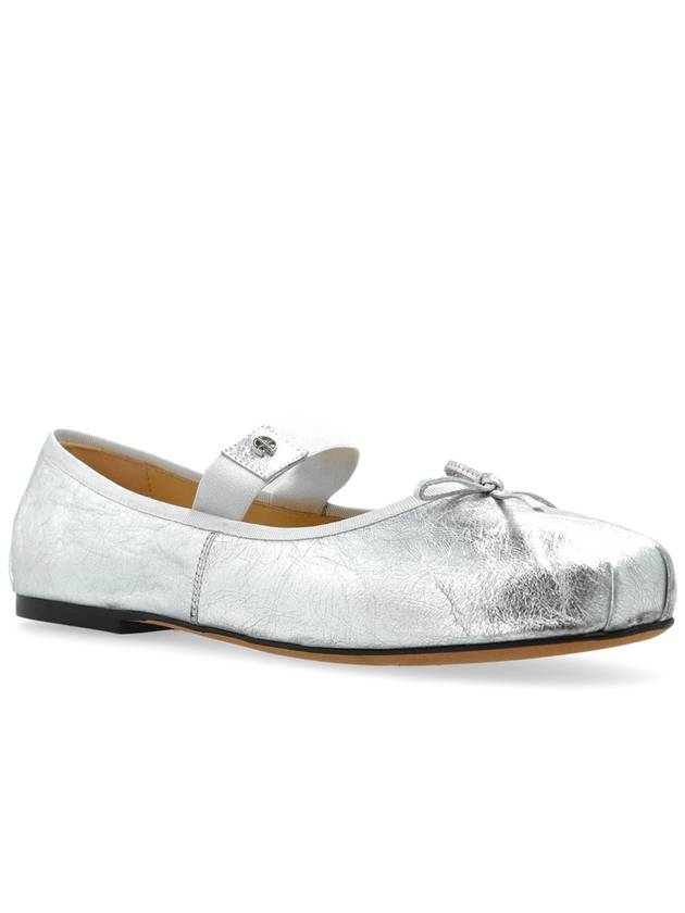 Anine Bing Leather Ballet Flats, Women's, Silver - ANINE BING - BALAAN 4