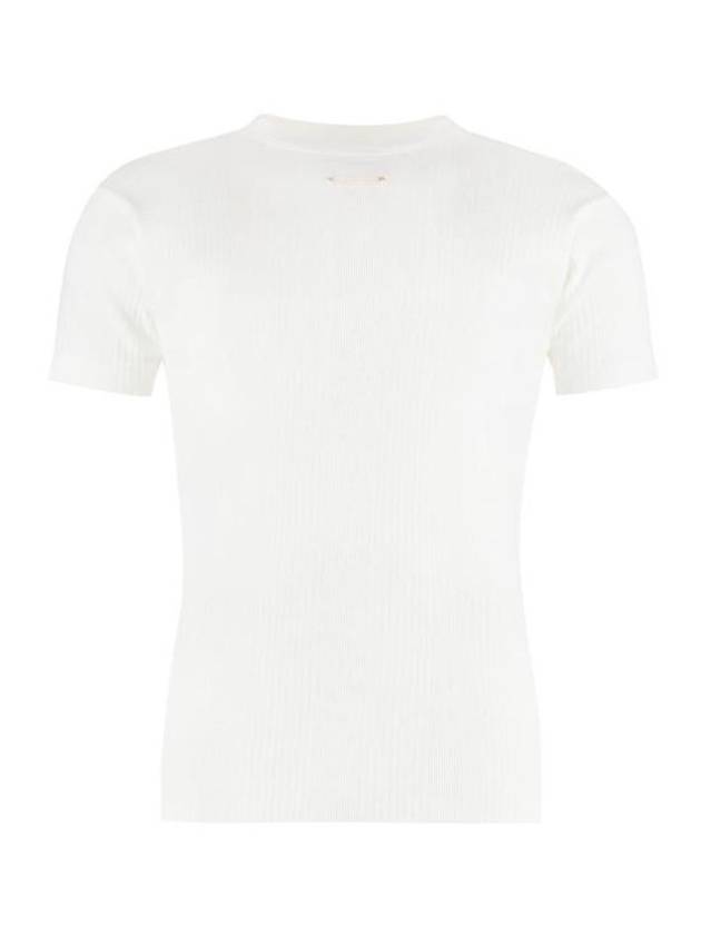 Fancy Rib Short Sleeve T-Shirt Ecru - MAISON MARGIELA - BALAAN 1