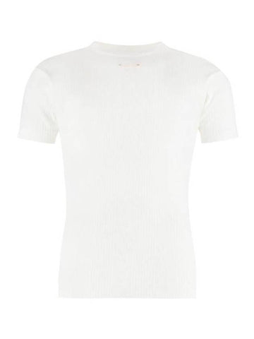 Fancy Rib Short Sleeve T-Shirt Ecru - MAISON MARGIELA - BALAAN 1