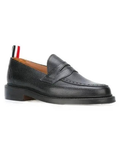 Men's Pebble Grain Leather Penny Loafers Black - THOM BROWNE - BALAAN 2