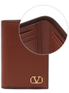 V Logo Signature Half Wallet Brown - VALENTINO - BALAAN 3