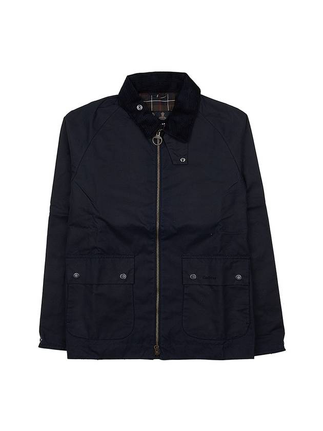 Bedale Short Wax Zip Up Jacket Navy - BARBOUR - BALAAN 1