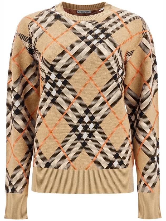 Vintage Check Intarsia Knit Top Beige - BURBERRY - BALAAN 2