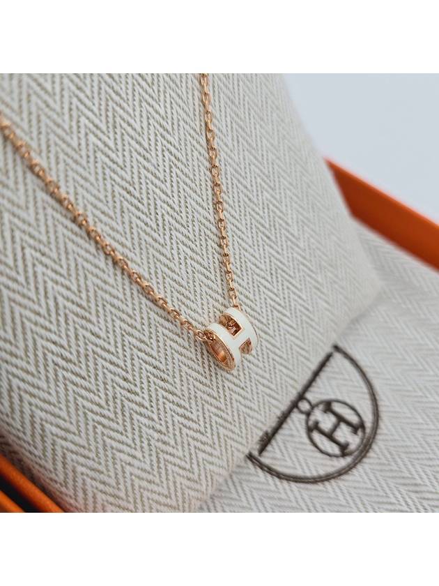 Mini Pop H Pendant Necklace Gold Orange Soy - HERMES - BALAAN 10