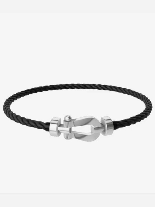 Posten bracelet medium model white gold black bracelet men women - FRED - BALAAN 1