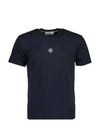 Embroidered Logo Short Sleeve T-Shirt Navy - STONE ISLAND - BALAAN 2