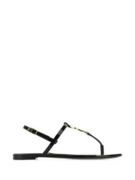 Women's Monogram Cassandra Sandals Black - SAINT LAURENT - BALAAN 2