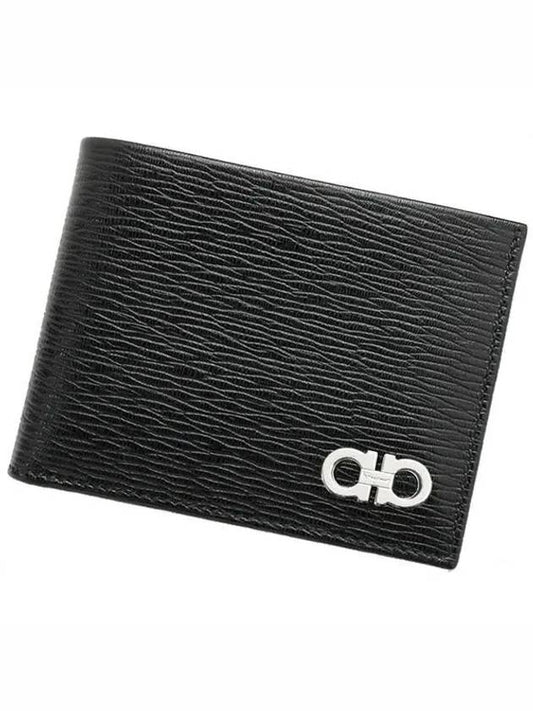 Gancini Half Wallet Black - SALVATORE FERRAGAMO - BALAAN 2