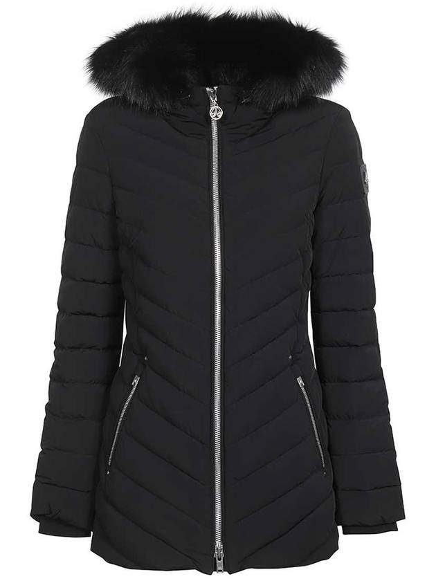 Women's Roselan Hooded Padded Black Fur Black - MOOSE KNUCKLES - BALAAN 3