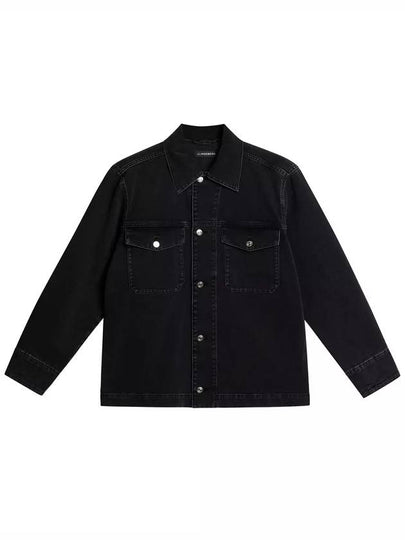 Men's Hunt Overshirt Washed Denim Jacket Black - J.LINDEBERG - BALAAN 2