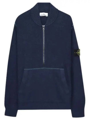 Badge half zip knit men s long sleeved t shirt - STONE ISLAND - BALAAN 1