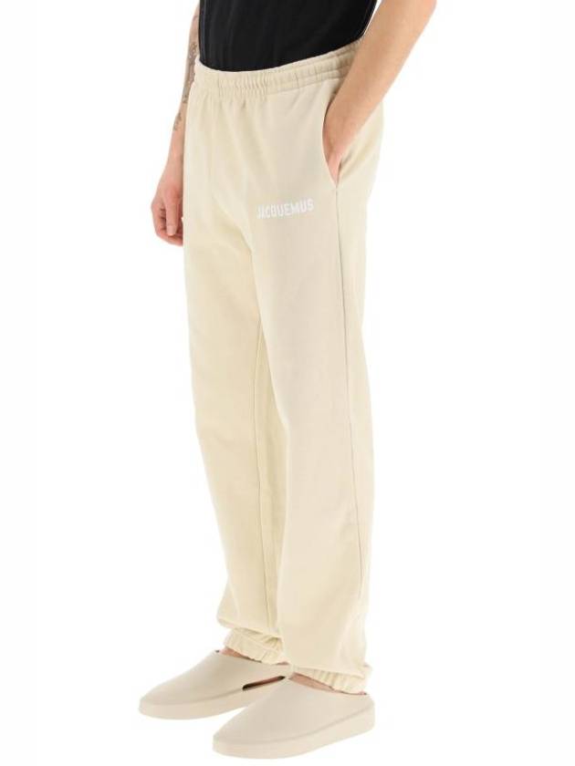 Le Jogging Logo Print Cotton Track Pants Light Beige - JACQUEMUS - BALAAN 5