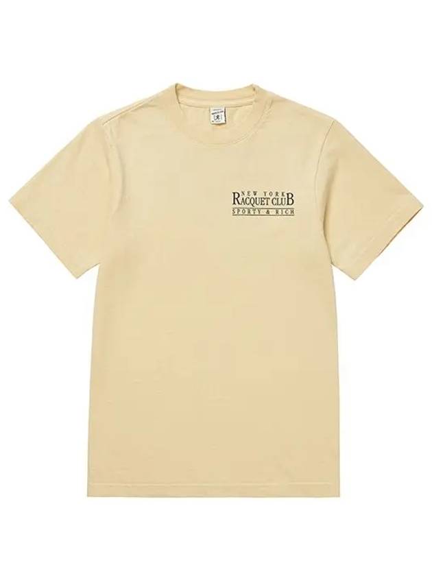 NY Racquet Club Cotton Short Sleeve T-Shirt Beige - SPORTY & RICH - BALAAN 2