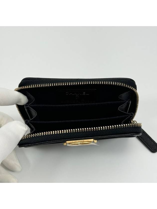 Boy Caviar Skin Vintage Gold Coin Purse Black - CHANEL - BALAAN 6