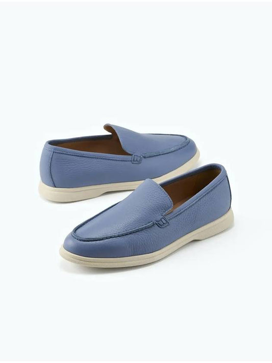 Mont-Amier Cowhide Women's Loafers Blue B3FS013BL 2cm - BUNNYMONAMOUR - BALAAN 1