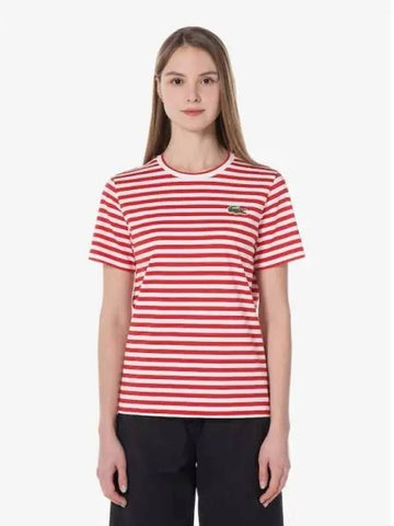 Women s Striped Short Sleeve T Shirt TF251E 54G 240 Domestic Product GQ2N24021642986 - LACOSTE - BALAAN 1