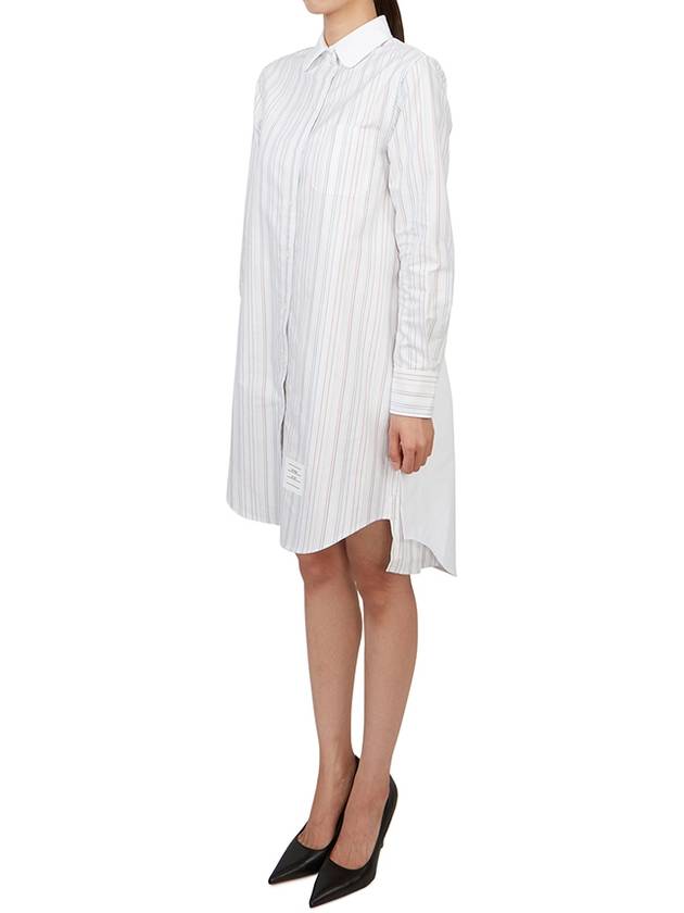 Pleated Back Striped Oxford Short Dress - THOM BROWNE - BALAAN 5