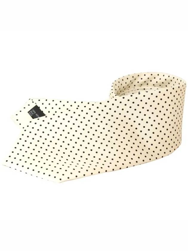 Polka Dot Silk Tie White - DOLCE&GABBANA - BALAAN 3