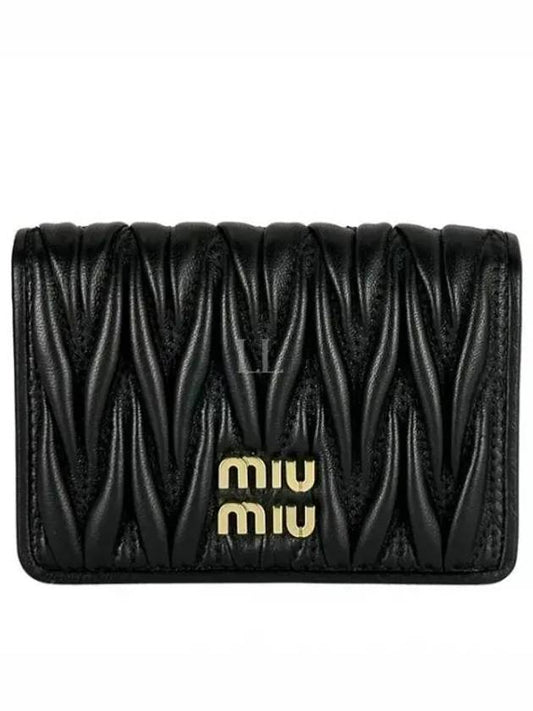 Matelasse Nappa Leather Card Wallet Black - MIU MIU - BALAAN 2