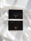 Vitello Triangle Logo Card Wallet Black - PRADA - BALAAN 11