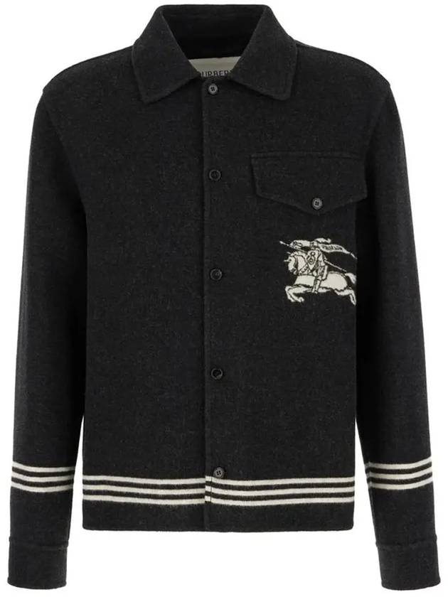 EKD Woven Overshirt Wool Jacket Black - BURBERRY - BALAAN 3