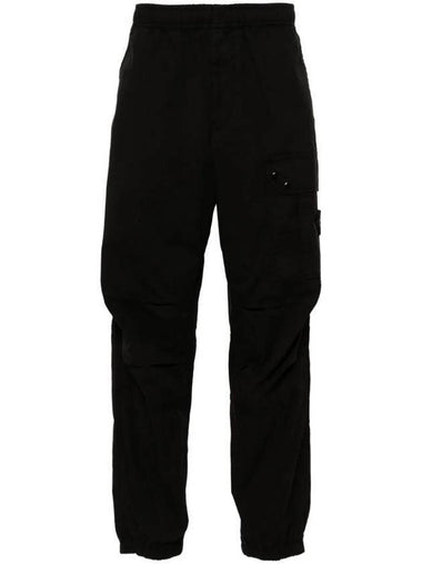 Supima Cotton Twill Stretch TC Straight Pants Black - STONE ISLAND - BALAAN 1