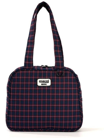 CHECKER SQUARE SHOULDER BAG NAVY CHECK - MACNI - BALAAN 1