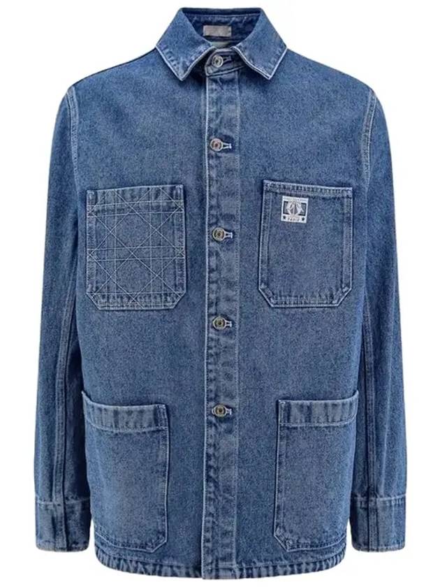 Charm Overshirt Cotton Twill Denim Jacket Blue - DIOR - BALAAN 2