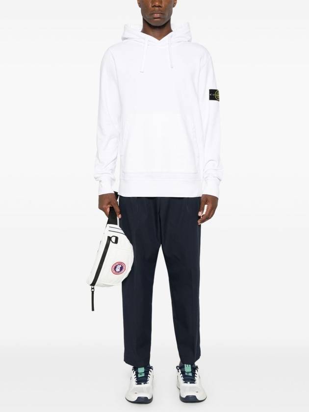 Cotton Fleece Garment Dyed Hoodie White - STONE ISLAND - BALAAN 3