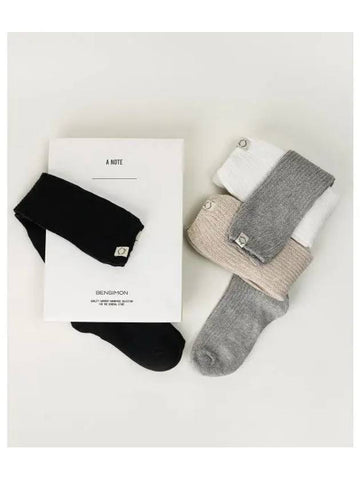 RIBBED LOOSE KNEE SOCKS 4color - BENSIMON - BALAAN 1