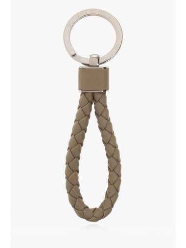 Intrecciato Leather Key Holder Travertine - BOTTEGA VENETA - BALAAN 1