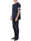 Textured Cotton Stripe Short Sleeve T-Shirt Navy - THOM BROWNE - BALAAN 5