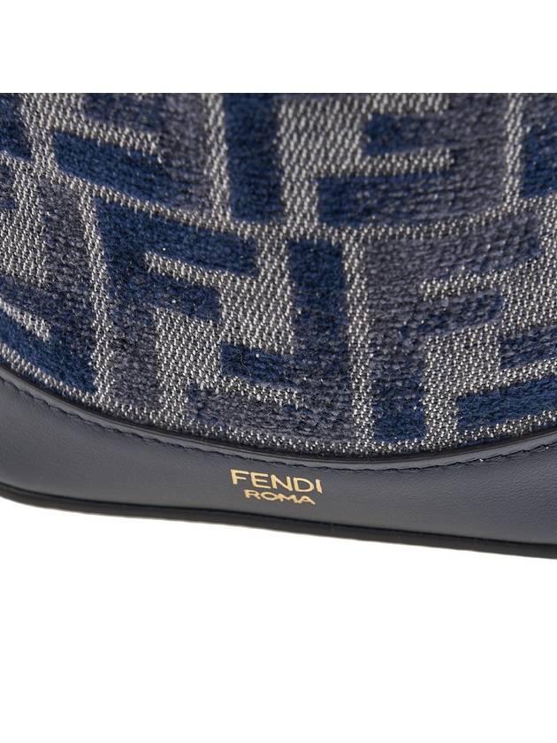 Mon Tresor FF Chenille Mini Bucket Bag Dark Blue - FENDI - BALAAN 7