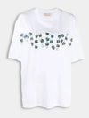 Women's Daisy Flower Logo Printing Round White Short Sleeve THJET49EPMUSCT06DLW 01 - MARNI - BALAAN 1