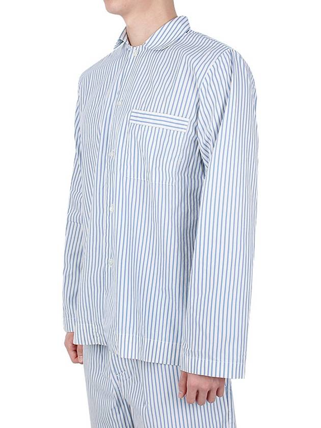 Poplin Long Sleeve Shirt Placid Blue Stripes - TEKLA - 4