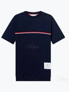 Women's High Twist Rip Stripe Short Sleeve T-Shirt Navy - THOM BROWNE - BALAAN 2