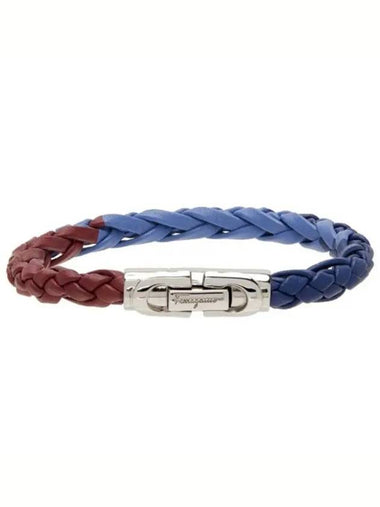 Leather Gancini press fastening logo bracelet - SALVATORE FERRAGAMO - BALAAN 1