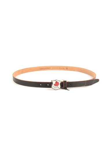 Crack Skinny Leather Belt Black - DSQUARED2 - BALAAN 1