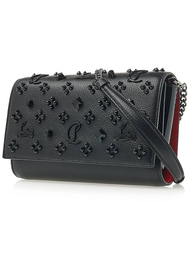 Paloma Fold-Over Embellished Clutch Bag Black - CHRISTIAN LOUBOUTIN - BALAAN 3