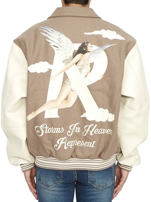 Storms In Heaven Varsity Jacket Mushroom - REPRESENT - BALAAN 6