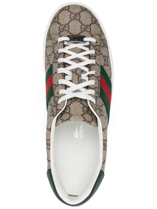 Ace GG Supreme Canvas Low Top Sneakers Beige - GUCCI - BALAAN 5