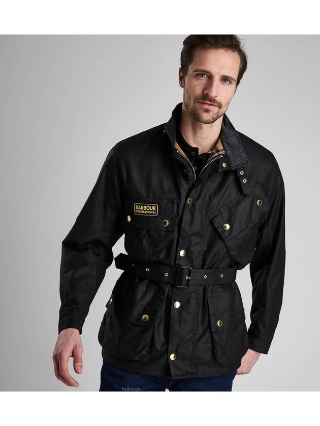 Men's International Original Wax Belt Jacket Black - BARBOUR - BALAAN 3