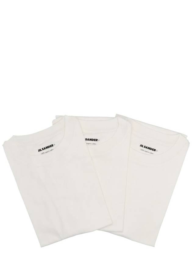 Logo Patch Cotton Short Sleeve T-Shirt 3 Pack White - JIL SANDER - BALAAN 2