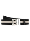 Unisex B Buckle Reversible Belt Black White - BALLY - BALAAN 1