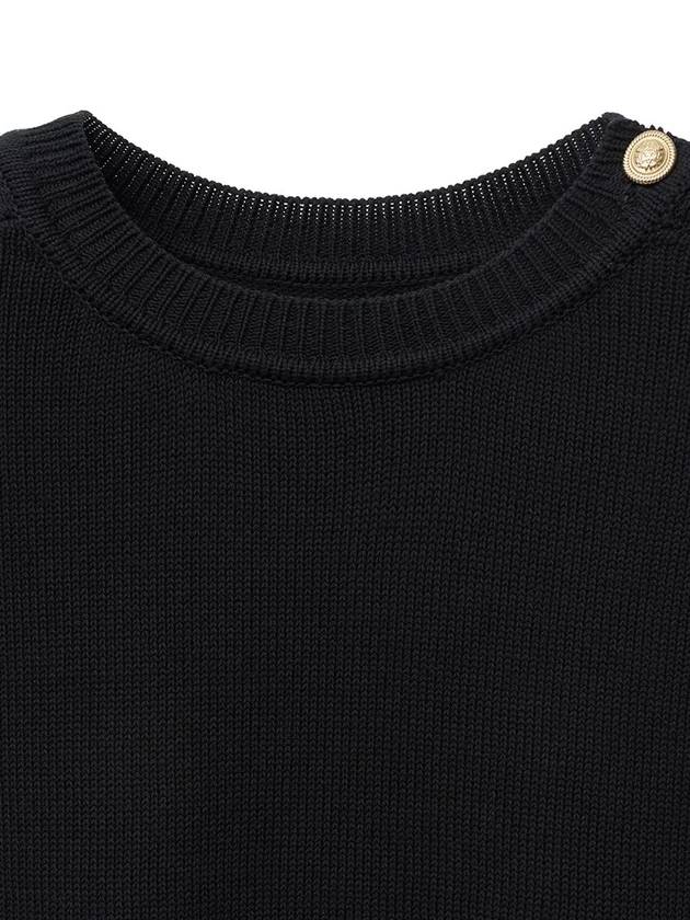 Lux Cotton Classic Button-Up Knit Top Black - NOIRER FOR WOMEN - BALAAN 6