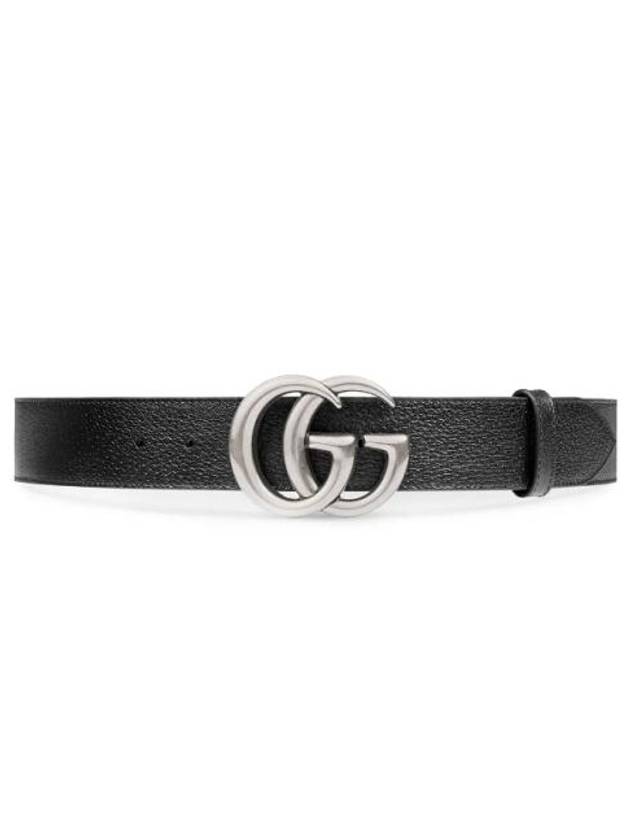 GG Marmont Double Buckle Belt Black Silver - GUCCI - BALAAN 2