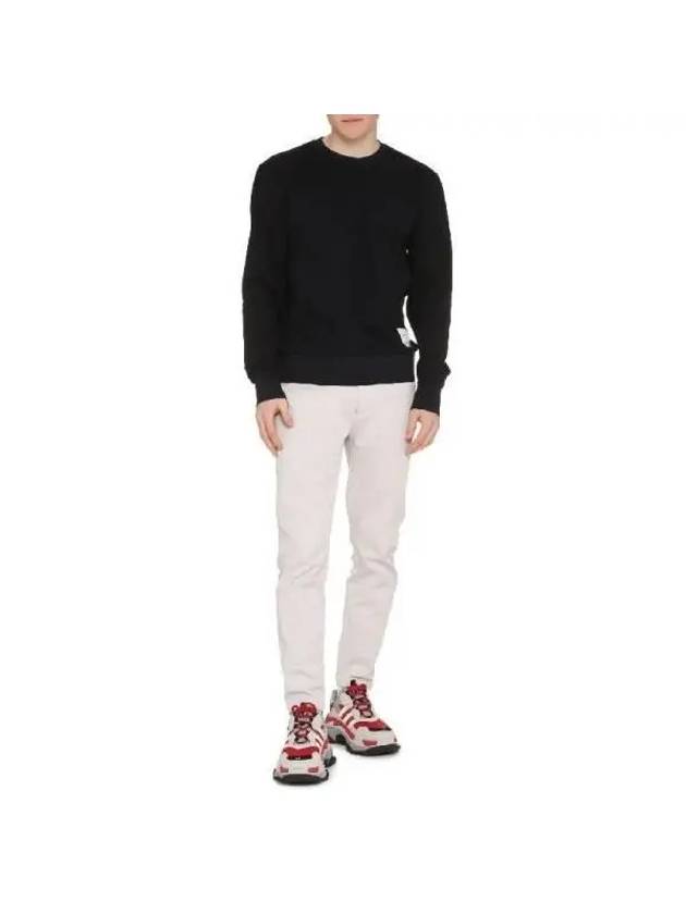 Seersucker Loopback 4 Bar Crew Neck Sweatshirt Navy - THOM BROWNE - BALAAN 3