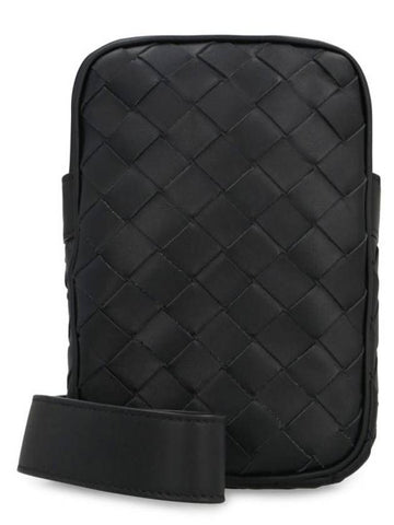 Intrecciato Rectangle Mini Cross Bag Black - BOTTEGA VENETA - BALAAN 1