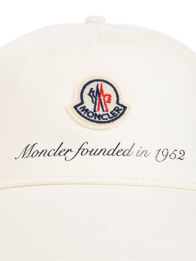 Gabardine Baseball Logo Ball Cap White - MONCLER - BALAAN 5